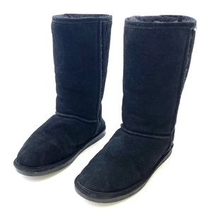 BearPaw Women’s Black Emma Tall Suede/Sheepskin Boot